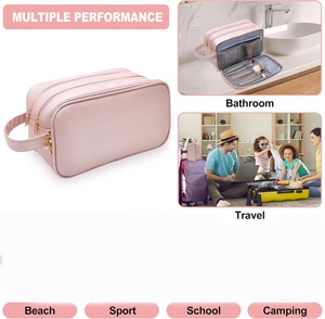 Travel Toiletry <b>Bag</b> Women Water-resistant Genuine Leather Organizer Leather Make Up <b>Bag</b> for Toiletries Accessories Gifts for Her - Product Image 6