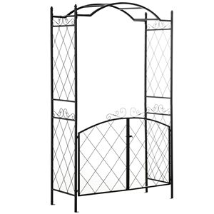 Arco da Giardino in Metallo Nero da 85 Piedi, Resistente all'Acqua, con Porte Bloccabili per Matrimoni - Product Image 1