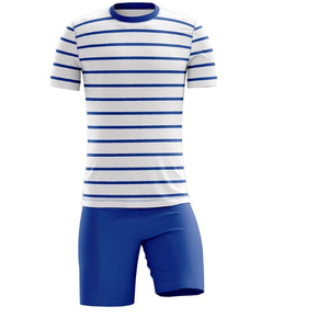 Maillot de football rouge pour homme, manches courtes, col rond, 100% polyester, respirant, coupe athlétique, ensemble short noir, toutes saisons - Product Image 5