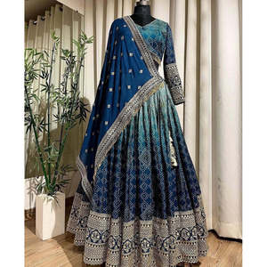 ชุดราตรีแฟนซีที่สวยงาม lehenga choli กับ dupatta สำหรับงานปาร์ตี้ - Product Image 2