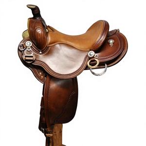 Silla de Montar Inglesa Ecológica de Cuero Genuino con Acabado Natural, Asiento Grabado a Color y Árbol de Madera, Hecha a Medida para Caballos - Product Image 6