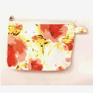 Bolsa de Cosméticos con Cierre, Bolsa de Maquillaje Floral de Tela de Algodón, Estuche de Aseo Portátil - Product Image 1