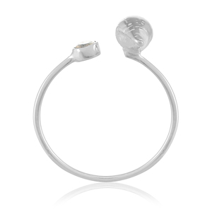 Bague en argent sterling 925 en forme de coquillage – Bijou côtier ajustable avec pierre précieuse - Product Image 4