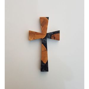 Placa de Madera y Resina con Cruz para Oración Cristiana, Cruz de Resina para la Fe, Oración Cristiana Devocional - Product Image 2