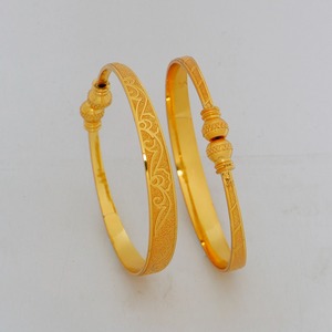 Gold Jewelry Wholesale Gold Plated Ethiopian Golden Color <b>Bangles</b> for Women African Dubai Jewelry Bracelet - Product Image 2
