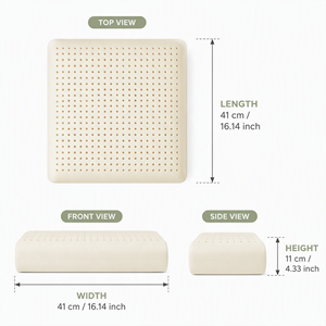 Oreiller rectangulaire ergonomique en latex naturel pour le soutien cervical, écologique, antibactérien, avec fonction rafraîchissante et housse amovible pour lit - Product Image 4