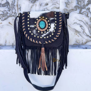 Nuevo Bolso de Hombro de Cuero Vacuno con Flecos Estilo Bohemio, Bolso de Mano Elegante, Bolso Pequeño de Cuero Vacuno en Oferta - Product Image 1