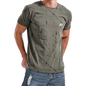 Camisetas al por mayor para hombre con logo personalizado, patrón craquelado, sublimación, camisetas en blanco para gimnasio, fitness, ropa deportiva, streetwear, proveedor B2B de EE. UU. - Product Image 1