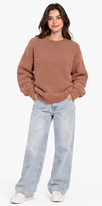 unisex oversized mohair <b>sweater</b> fuzzy fur striped <b>crewneck</b> pullover handknitted winter jacquard knitwear oem odm custom design - Product Image 5