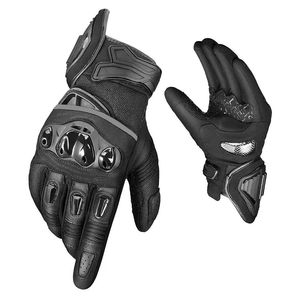 Meilleurs gants de moto en cuir pour hommes, coupe-vent, hiver, motocross, tactiques, course, doigts entiers, taille personnalisée - Product Image 2