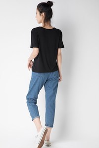 Camiseta Básica de Algodón para Hombre, Color Sólido, Manga Corta, Cuello Redondo, Corte Regular Informal, Transpirable, Tejido Liso Teñido - Product Image 2