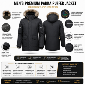 Custom Streetwear High Quality Men's Puffer <b>Jacket</b> Hooded Winter Warm <b>Parka</b> Windproof Polyester Filling Custom Color OEM ODM - Product Image 6