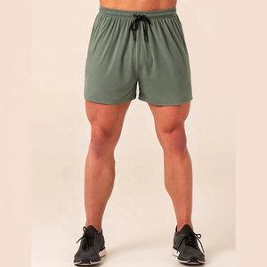 <b>Men's</b> Solid <b>Green</b> Cotton Drawstring <b>Shorts</b> With Pockets Casual Breathable Fit Mid Waist Knitted Sport <b>Shorts</b> - Product Image 2