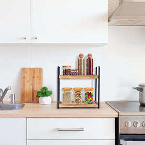 Organisateur d'angle double niveau en bois de qualité supérieure pour comptoir, idéal pour la cuisine, la salle de bain et le bureau – Disponible à la vente - Product Image 6