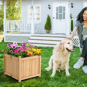 Jardinera Elevada Plegable Cuadrada para Leña con Fondo Extraíble para Macetas y Jardineras - Product Image 6
