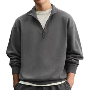 Sudaderas con Cierre de Cremallera Innovadoras para Hombre, Logotipo Personalizado de Alta Calidad, 100% Algodón, 350G, Sudadera de Peso Pesado con Media Cremallera para Invierno - Product Image 4