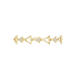 Bracelet en or rose massif 9K 10K 14K 18K avec diamants CVD de laboratoire VVS DEF, motif triangle géométrique et chaîne chevron - Product Image 5