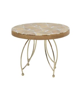 Premium Wooden <b>Cake</b> Display <b>Stand</b> with Decorative Gold Metal Base – Luxury Pedestal <b>Stand</b> for Dessert & Gifting - Product Image 1