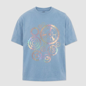 Camiseta Premium con Estampado Reflectante para Hombre, Cuello Redondo, Algodón Suave, Estilo Urbano, Casual, Verano, Moda, Ajuste Cómodo - Product Image 1