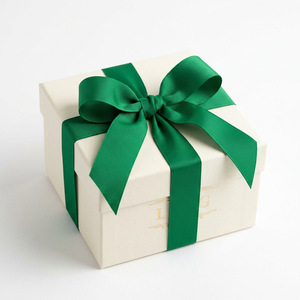 Cinta de grogrén verde de 25 mm al por mayor, 100% poliéster, resistente al encogimiento, para accesorios para el cabello, cordones, correas para bolsos, embalaje de regalos y costura. - Product Image 1