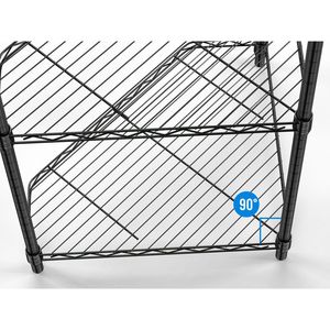 6 livelli Free Standing resistente regolabile in metallo angolo scaffale cromato per bagno soggiorno cucina contenitore nero - Product Image 4