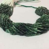 Perles de pierre naturelle vert émeraude ombré facettées rondes de 3 mm et 4 mm pour la fabrication de bijoux, colliers, bracelets pour femmes et filles