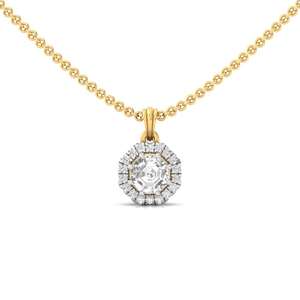 จี้เพชรทรงแปดเหลี่ยม CVD รุ่น Regal Grace Solitaire ชุบทอง 10K รับรองโดย GIA เครื่องประดับสไตล์ชาติพันธุ์สุดหรู เป็นของขวัญสำหรับผู้หญิง - Product Image 5