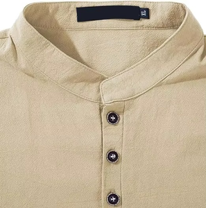 Vêtement islamique pour homme, thobe kanzu, en polyester, col montant, couleur unie, manches longues, décontracté, grande taille, très vendu - Product Image 4