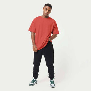 T-shirt uni surdimensionné pour homme, manches courtes, coton, coupe décontractée, col rond, couleur unie, t-shirt confortable de qualité supérieure pour homme - Product Image 4