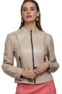 Chaqueta de Cuero Genuino para Mujer, Corte Ajustado, Estilo Motero, Chaqueta de Cuero Personalizada para Mujer, Suave y de Primera Calidad - Product Image 4