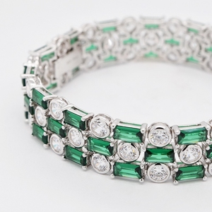 LAVINA Vintage Sterling <b>Silver</b> Zircon Tennis Micro Insert Luxury Unisex <b>Bracelet</b> - Product Image 2