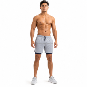 Custom Sublimation Print <b>Layered</b> Workout Shorts Moisture Wicking Fabric Inner Brief Liner Drawstring Waistband Basketball New - Product Image 1