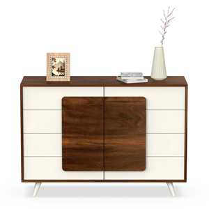 ตู้เก็บของแบบตั้งพื้น Mayrone Modern สีน้ำตาลเมเปิลและสีฟรอสตี้ ตู้ลิ้นชักขนาดใหญ่ สไตล์ไม้แผ่น - Product Image 3