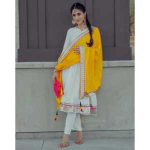 Conjunto de Traje de Rayón Blanco para Mujer, Talla XS - Product Image 6