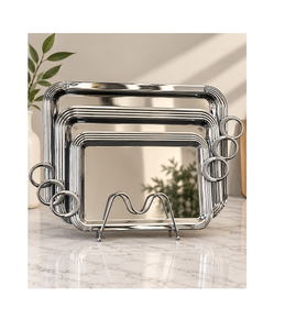 Customized Size And Shape <b>Chocolates</b> Sweets Serving Tray <b>Fancy</b> Design Stainless Steel Dry Fruits Serving Tray In India - Product Image 6