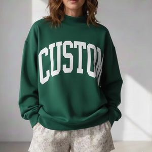 เสื้อโอเวอร์ไซส์คอเต่าสำหรับผู้หญิง คุณภาพสูงจากโรงงานผู้ผลิต (OEM) ไม่บุซับใน สวมใส่สบาย ทรงหลวม ระบายอากาศได้ดี เป็นมิตรต่อสิ่งแวดล้อม ผลิตจากผ้าฟลีซ สไตล์สตรีทแวร์ แขนยาว - Product Image 1