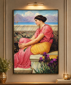 Peintures sur toile acrylique rectangulaires modernes, abstraites, figuratives, faites à la main, style Art déco, portrait imprimé, jaune, rouge, noir, grand format - Product Image 1