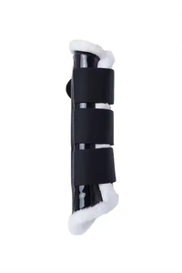 Fabricante profesional de productos para equitación, botas ecuestres de cuero patentado, botas para cepillar los tendones del caballo, precio de fábrica ecuestre - Product Image 2