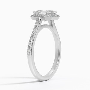 BOJ <b>Ring</b> 099 Asscher Cut 925 <b>Silver</b> Halo Stone Prong Setting <b>Solitaire</b> Diamond <b>Ring</b> 2ct D Color VVS1 Moissanite GRA Certified - Product Image 2