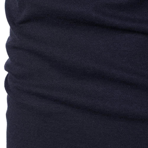 Polo de Manga Corta Azul Marino para Hombre, Color Sólido, Tejido de Punto, Estilo Casual, Cuello y Puños Blancos - Product Image 6