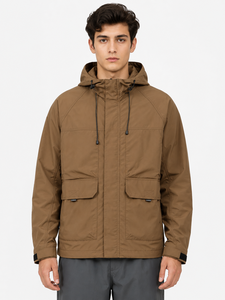 Chaqueta Premium para Hombre, Invierno, Color Marrón Sólido, con Capucha, Impermeable, Resistente al Viento, con Cierre Completo, para Senderismo y Trekking - Product Image 1