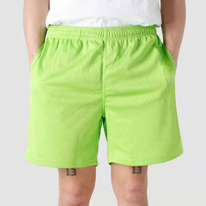 Men's <b>Lime</b> <b>Green</b> Solid Mesh <b>Shorts</b> Elastic Waist Casual Breathable <b>Short</b> Pants with Pockets Manufacturer in Pakistan - Product Image 6