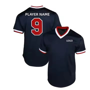 Top Quality <b>Baseball</b> Jersey Pullover V-Neck Quick Dry Breathable Knitted Solid Mesh Sublimated Print Plus Size Softball Jersey - Product Image 3