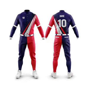 Uniformes de baseball pour hommes adultes avec tissu respirant et anti-humidité 100% polyester et designs d'équipe sublimés - Product Image 1