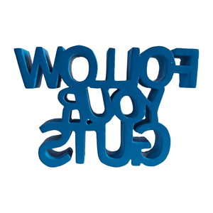 Décoration de table esthétique et motivante « Follow Your Guts » pour la maison, le bureau ou la salle d'étude, peinte en bleu - Product Image 4