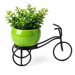 Decorative Metal Bicycle Shape Flower <b>Pot</b> <b>Stand</b> Planter Holder for Indoor Outdoor Garden Balcony Patio Home Decor Multicolor - Product Image 6