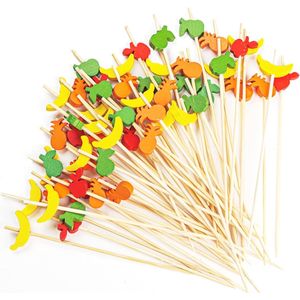 100 Stuzzicadenti Decorativi a Forma di Frutta Tropicale per Cocktail, Antipasti, Sandwich, Cupcake, Spiedini, Decorazioni per Ristoranti - Product Image 1
