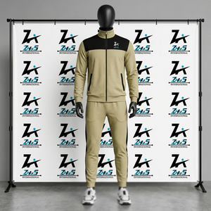 Men's Full Sleeve Tracksuit Solid Color Zipper Closure Side Pockets Sweatsuits Breathable Sporty Autumn Wear Tracksuit - Product Image 1