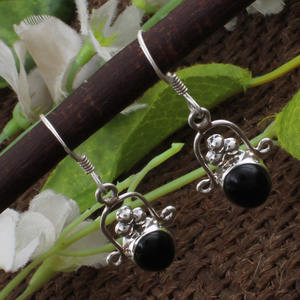 Handmade 925 Sterling Silver Black <b>Onyx</b> <b>Earrings</b> Natural Gemstone Artisan Drop <b>Earrings</b> Vintage Gothic Jewelry Wholesale - Product Image 2