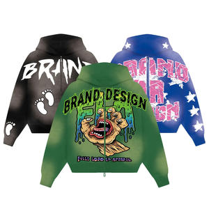 <b>Vintage</b> Stone Acid Wash Hoodie for Men High Quality Cotton Embroidered Logo Thermal Hoodie stone washed Embroidery hoodies men - Product Image 6